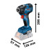 Акумулаторен гайковерт BOSCH GDR 18V-200 Solo L-Boxx