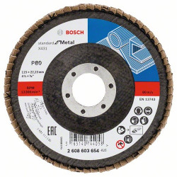 Ламелна шкурка BOSCH X431, Standard for Metal - Ф115 G80