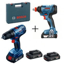 Акумулаторен ударен гайковерт Bosch GDX 180-LI + Акумулаторен винтоверт Bosch GSR 180-LI 