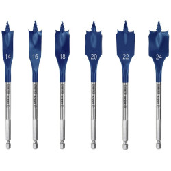 Комплект плоски свредла BOSCH EXPERT Self Cut Speed 14/16/18/20/22/24 mm - 6 броя
