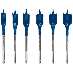 Комплект плоски свредла BOSCH EXPERT Self Cut Speed 13/16/19/20/22/25 mm - 6 броя
