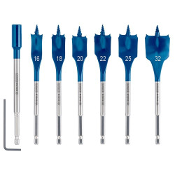 Комплект плоски свредла BOSCH EXPERT Self Cut Speed 16/18/20/22/25/32 mm - 7 броя
