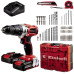 Акумулаторна бормашина EINHELL TE-CD 18/2 Li-i, 2x2,0 Ah + 64 аксесоара