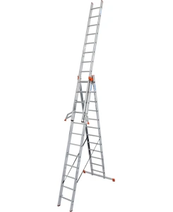 Професионална трираменна алуминиева стълба KRAUSE Tribilo 3x12