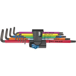 Комплект имбусни ключове WERA 967/9 XL Multicolour HF 1, задържащи, дълги
