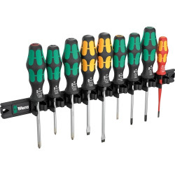 Комплект отвертки WERA Kraftform с магнитна лента, 9 части