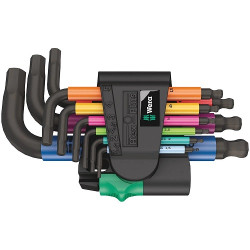Комплект имбусни ключове WERA 950/9 Hex-Plus Multicolour 2, BlackLaser, 9 части