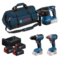 Акумулаторен комплект BOSCH GSR + GDX + GBH + 3x5,0Ah + GAL 12V/18V-80