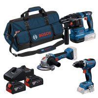 Акумулаторен комплект BOSCH GSR + GWS + GBH + GBA 2x18V 4,0Ah + GAL 18V-40