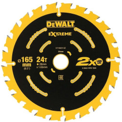 Циркулярен диск за дърво DeWALT DT10624-QZ, 165 x 20 x 1,6 mm