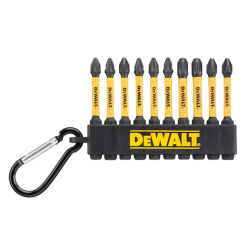 Комплект ударни битове с карабинер DeWALT - 10 части