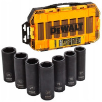 Комплект удължени ударни вложки DeWALT 1/2", 17-24 mm, 7 броя