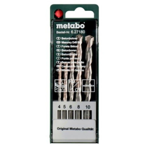 Комплект свредла за бетон METABO, 5 части Комплект свредла за бетон METABO, 5 части