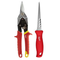 Комплект ножица за ламарина + трион за гипсокартон MILWAUKEE