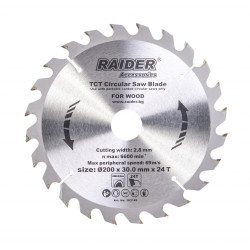 Диск за циркуляр RAIDER 200х24Тх30 mm