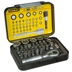 Kомплект битове с тресчотка Stanley, 39 части