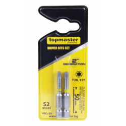 Накрайници T20 T25 TOPMASTER 50 mm 2 броя