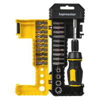 Комплект битове с тресчотна отвертка TOPMASTER - 25 части Комплект битове с тресчотна отвертка TOPMASTER - 25 части