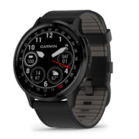 Смарт часовник GARMIN Venu® 3 Silver с Black с кожена каишка