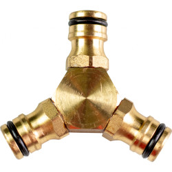 Месингов разклонител 3-посочен TOP GARDEN