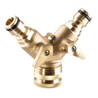 Месингов разклонител с бърза връзка TOP GARDEN 3/4",1/2"