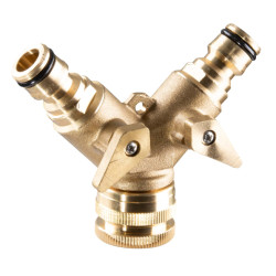 Месингов разклонител с бърза връзка TOP GARDEN 3/4",1/2"