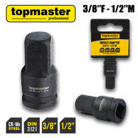 Адаптер ударен TOPMASTER 3/8F x 1/2M