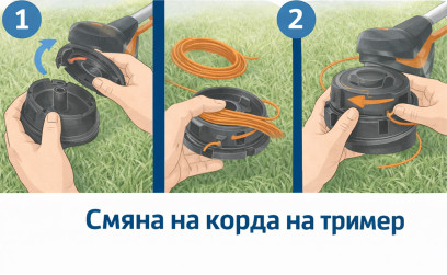 Как се сменя корда на електрически тример