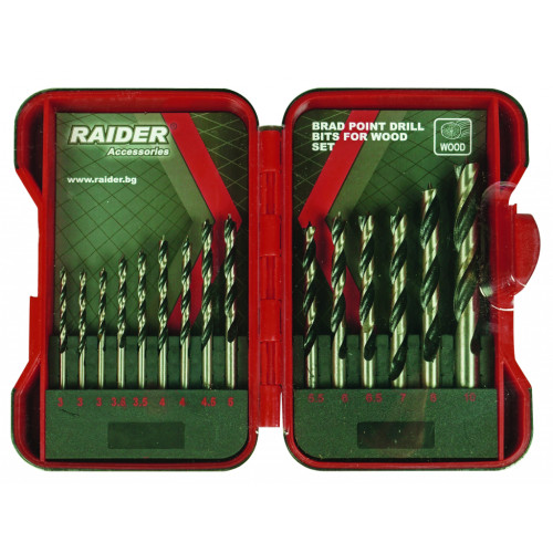 Комплект свредла за дърво RAIDER 15 броя