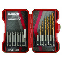 Комплект битове и свредла RAIDER 15 части
