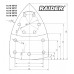 Шкурка RAIDER VELCRO 150x150x100 mm P60, 10 бр.
