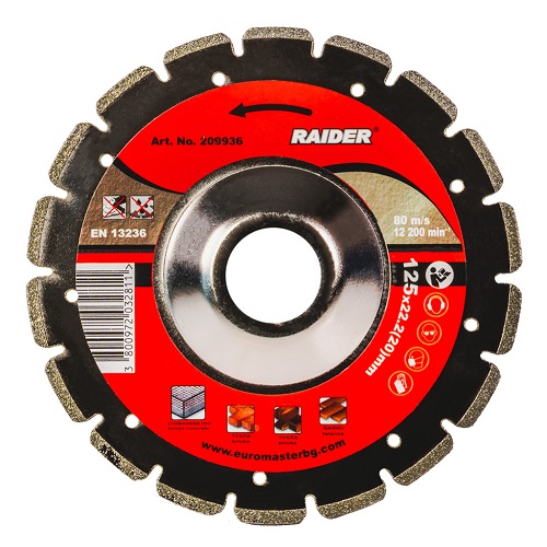Диамантен диск за шлайфане RAIDER 125x22.2mm Fine