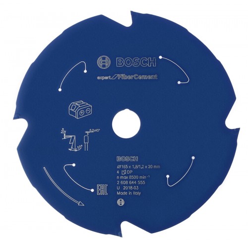 Диск за акумулаторен циркуляр BOSCH Expert for Fiber Cement, 165 mm