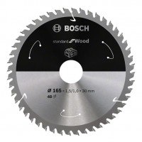 Диск за акумулаторен циркуляр BOSCH Standard for Wood, 165 mm, 48 зъба