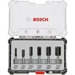 Комплект прави фрезери BOSCH 6mm - 6 броя