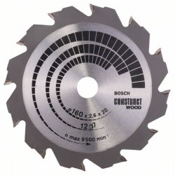 Циркулярен диск BOSCH Ф160х2.6 Construct Wood Z12