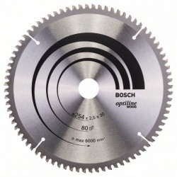 Циркулярен диск за рязане црез потапяне BOSCH Ф254х2.5 Optiline Wood Z80