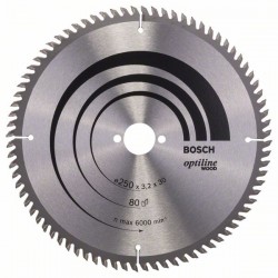Циркулярен диск BOSCH Ф250х3.2 Optiline Wood Z80