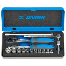 К-т 16 броя вложки 1/4″ в метална кутия UNIOR – 188BI 