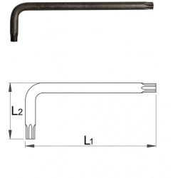 Ключ Г-образен TX профил с отвор UNIOR 220-7ТХ, ТR 15