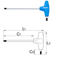 Ключ шестограм (inbus) с Т-дръжка UNIOR 193НХ, 3.5 mm