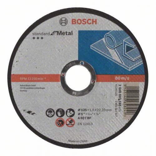 Карбофлексов диск BOSCH за рязане на метал Ф125х1.6х22.23 standard